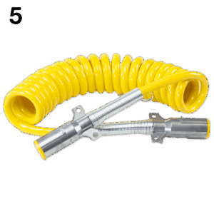 005 / AZ-319623 / Cable Amarillo en Espiral con Conectores de 7 Hilos / 15 pies / Sistema ABS