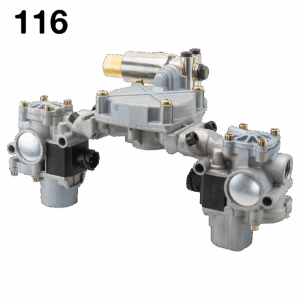 116 / AZ-1-472-500-223-0 / Kit triple Válvula Moduladora ABS 12V / Kenworth / Freightliner / Volvo.