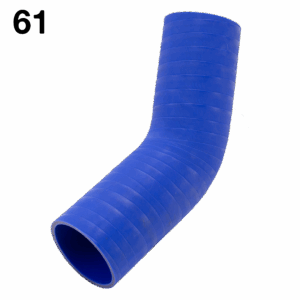 061 / AZ-4566-3.0” / Codo de Silicón / Cople a 45 grados / 6"x 6" / Diámetro 3.0"