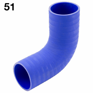 051 / AZ-9066-3.0” / Codo de Silicón / Cople a 90 grados / 6"x 6" / Diámetro 3.0"