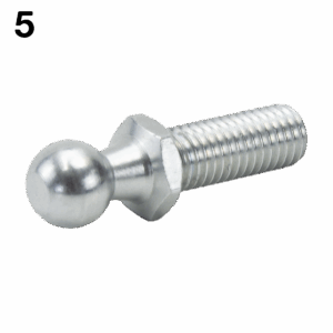 005 / AZ-1-M96948 / Rotula para amortiguador de cofre / Largo: 42mm / Volvo / Kenworth T680 / T880.